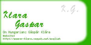 klara gaspar business card