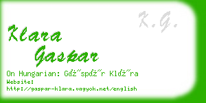 klara gaspar business card